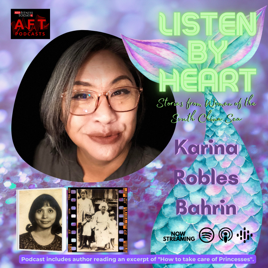 Listen by Heart Podcast Cover featuring author, Karina Robles Bahrin