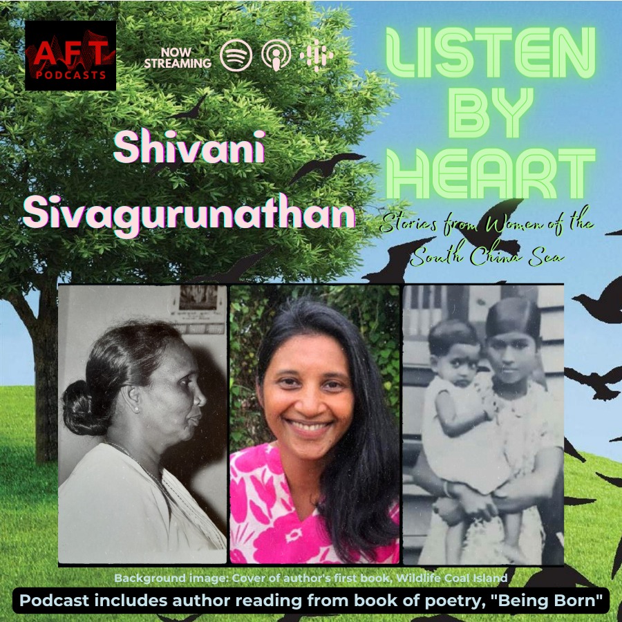 Listen by Heart Podcast Cover featuring author, Shivani Sivagurunathan 